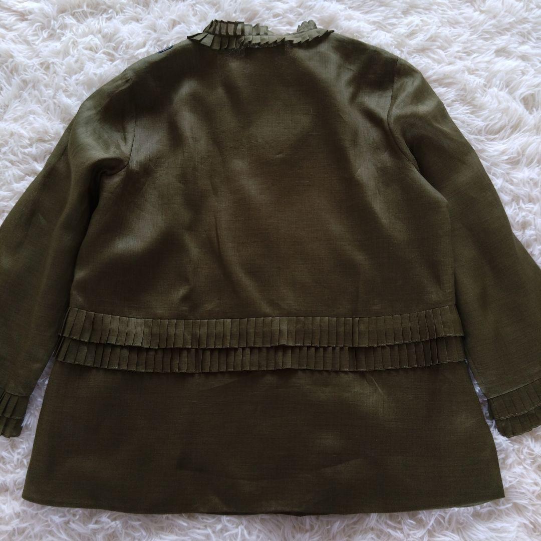 ’S MaxMara　ラミー　ブラウス　カーキ 　近年　プリーツ
