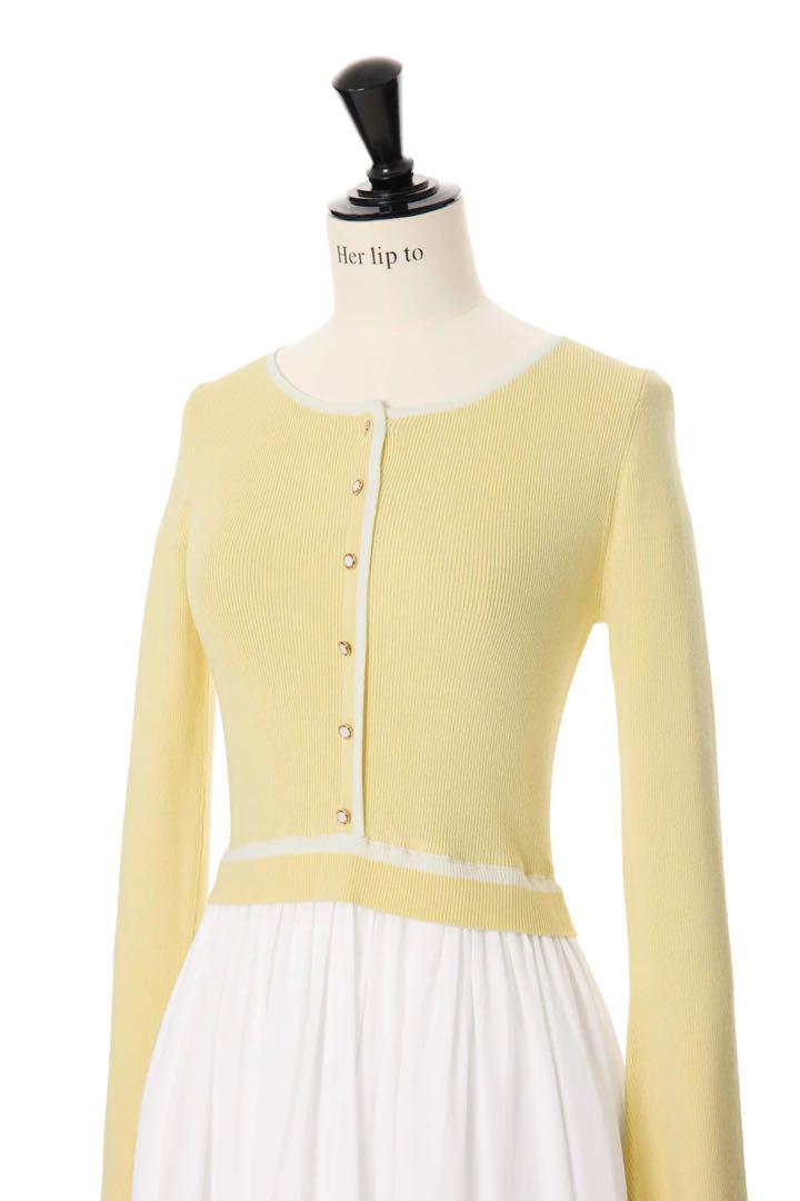 ワンピース herlipto Docking Knit Balloon Dress