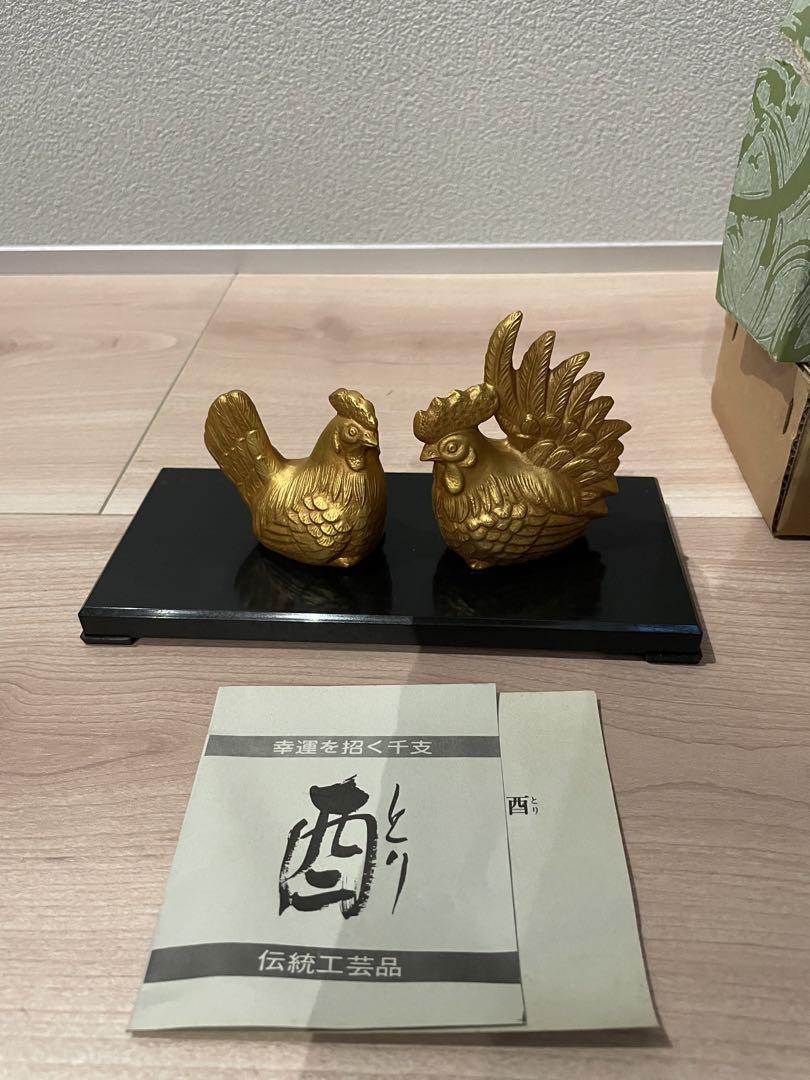 「金色の鶏の彫刻 」TSL/謝瑞麟店　金運　子孫繁栄　運気アップ置物 金色の鶏の彫刻 」TSL/謝瑞麟店 金運 子孫繁栄 運気アップ置物
