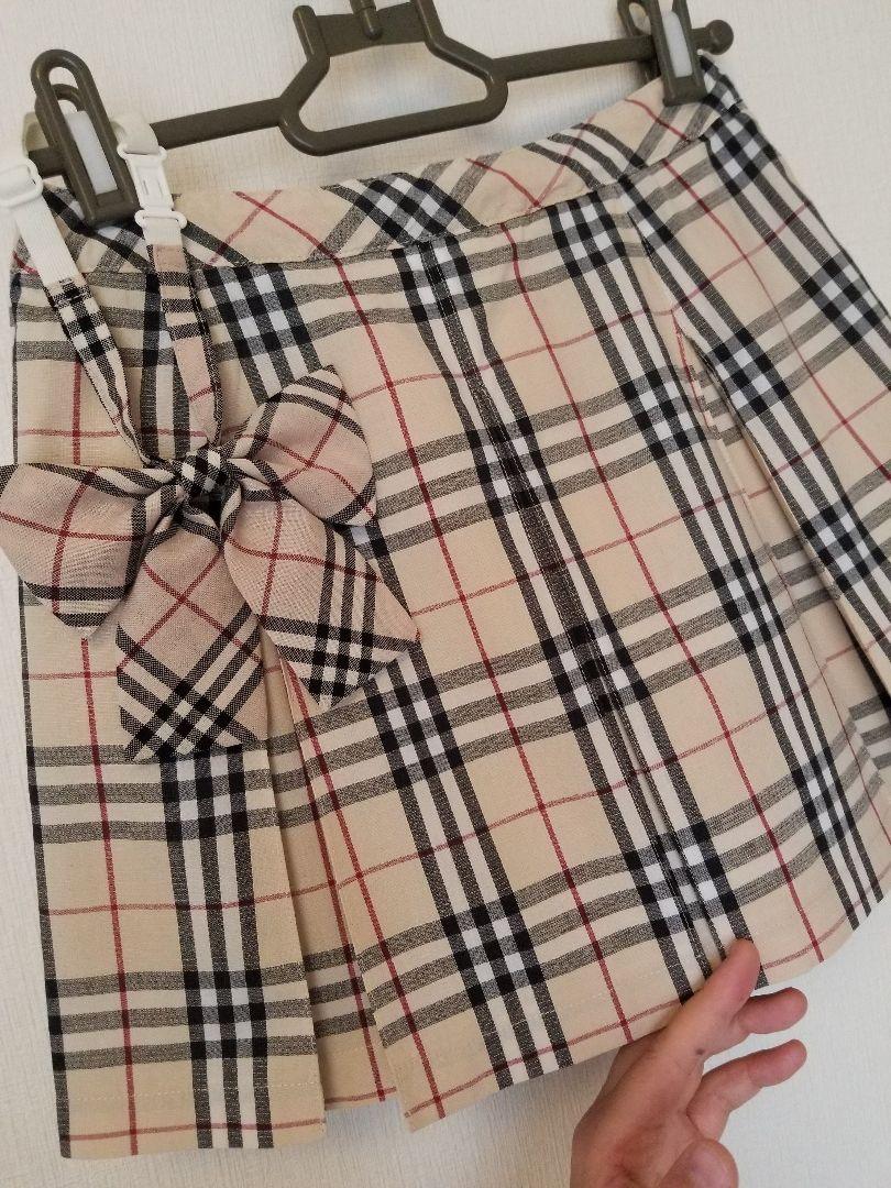 バーバリーノースリーブブラウス 美品 ノバチェック キッズ140 150ベージュ バーバリーキッズスカート 美品 ノバチェック 夏 ベージュ 120