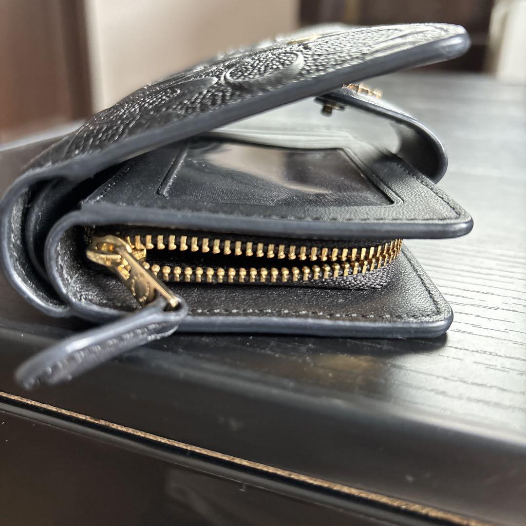 COACH コーチ 財布 ブラック エンボス加工 オプアート ロゴ