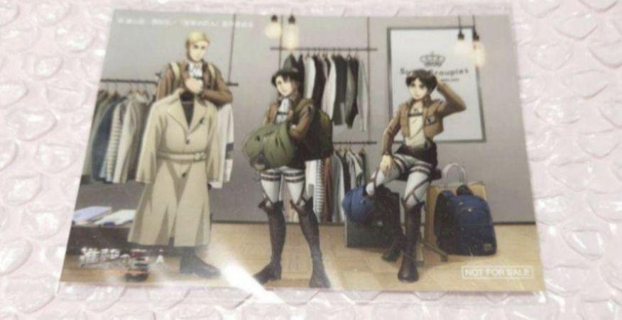 進撃の巨人 リヴァイ エレン エルヴィン 描き下ろし ブロマイド 非売品