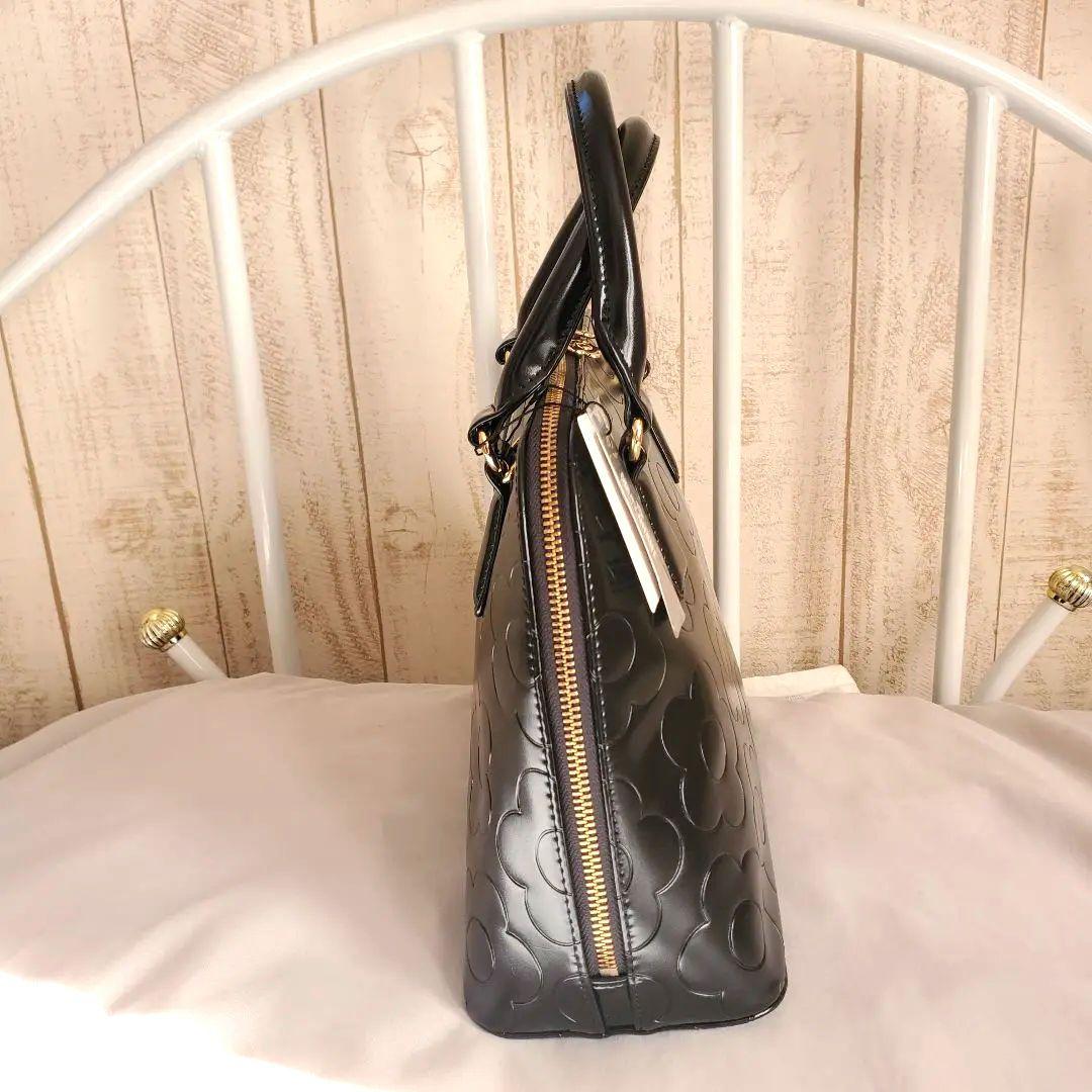 MARY QUANT　マリークワント　バッグ　ハンドバッグ　花　ブラック　黒