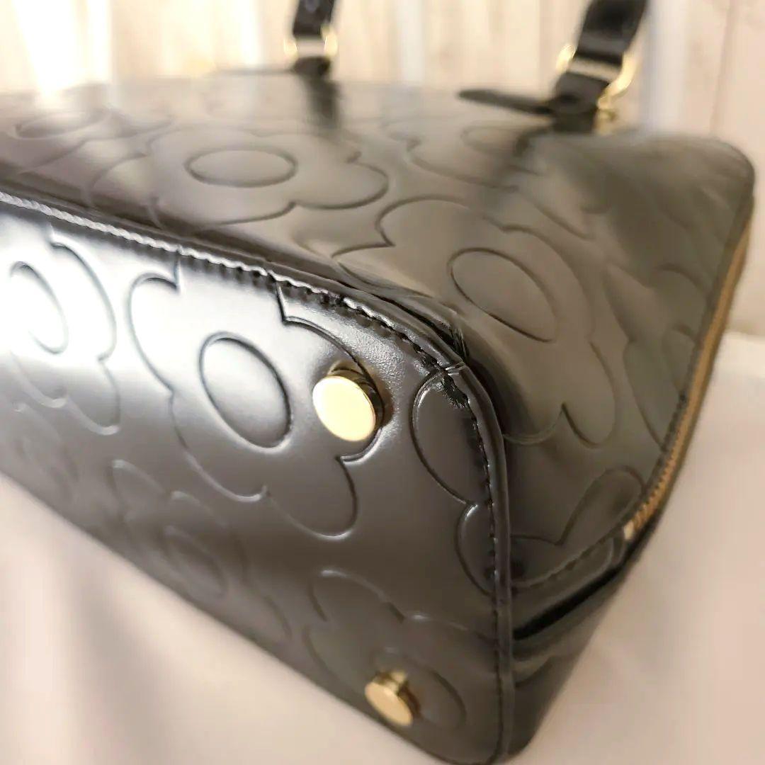 MARY QUANT　マリークワント　バッグ　ハンドバッグ　花　ブラック　黒