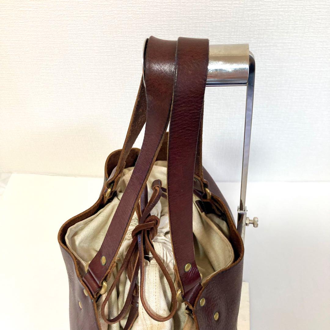 良品◎SLOWスロウBONOボーノ トートバッグ 本革 大容量 栃木レザー 茶