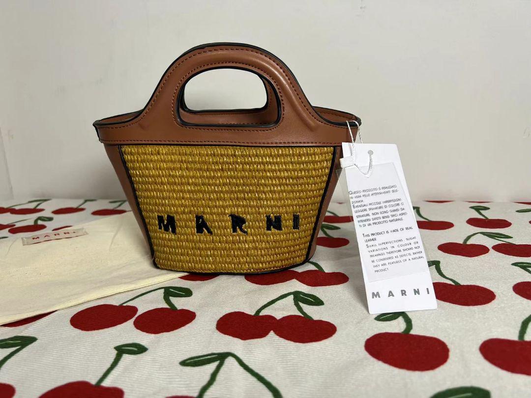 送料関税込☆MARNI TROPICALIA かごバッグ トートバッグ☆超人気 送料関税込☆MARNI☆TROPICALIA BAG スモール バッグ☆ブラウン