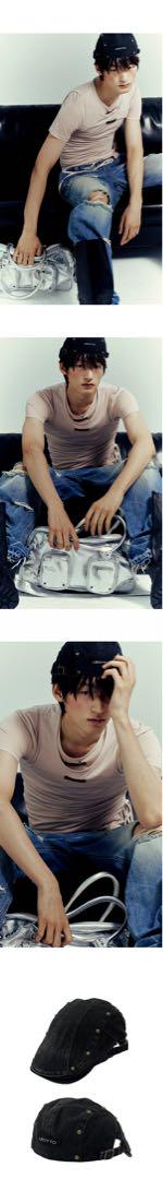 LECYTO Stud Washed Hunting Cap_[Black]