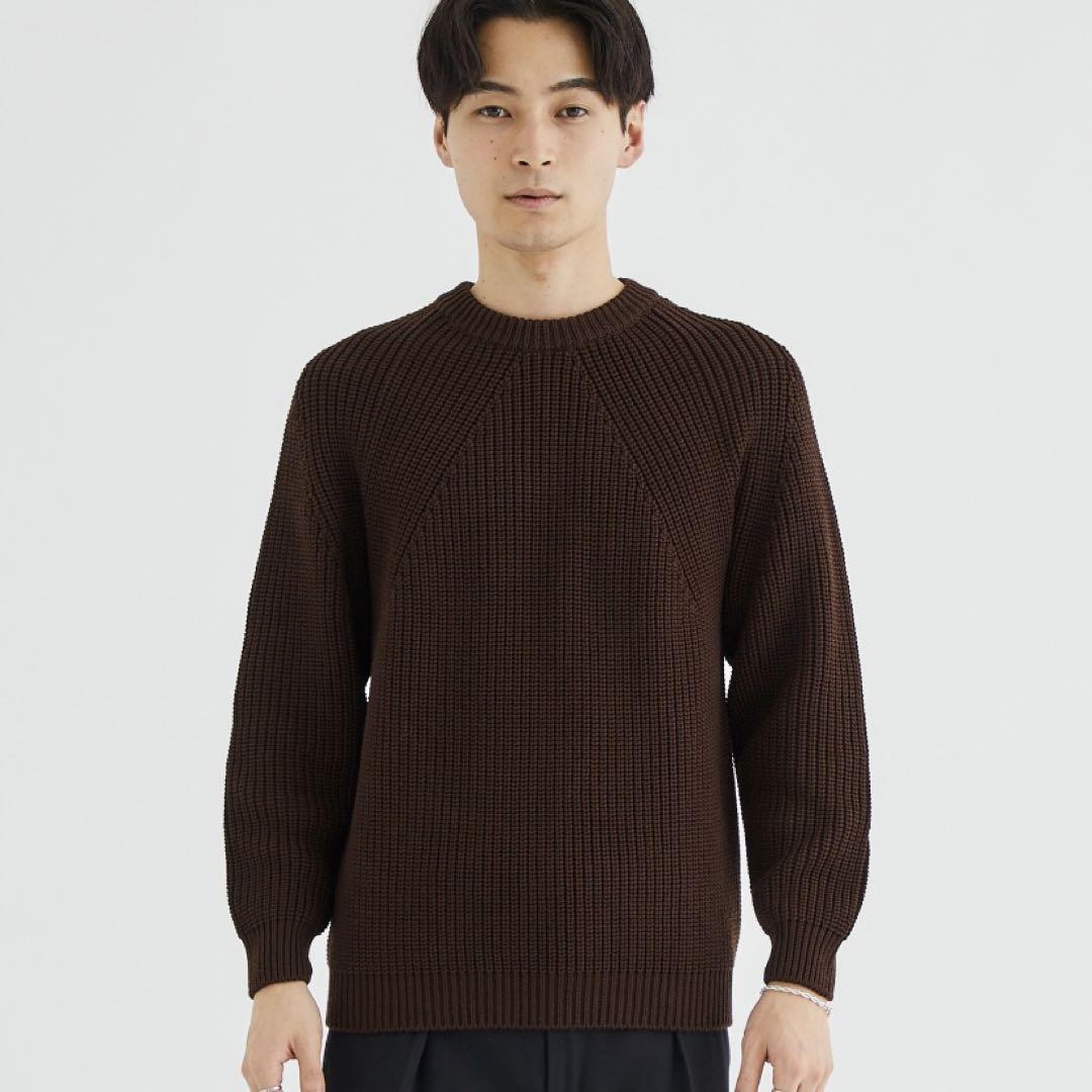 BATONER シグネチャークルーネックコットンニット　サイズ2 BATONER＞ SIGNATURE CREW NECK/シグネチャー クルーネックニット