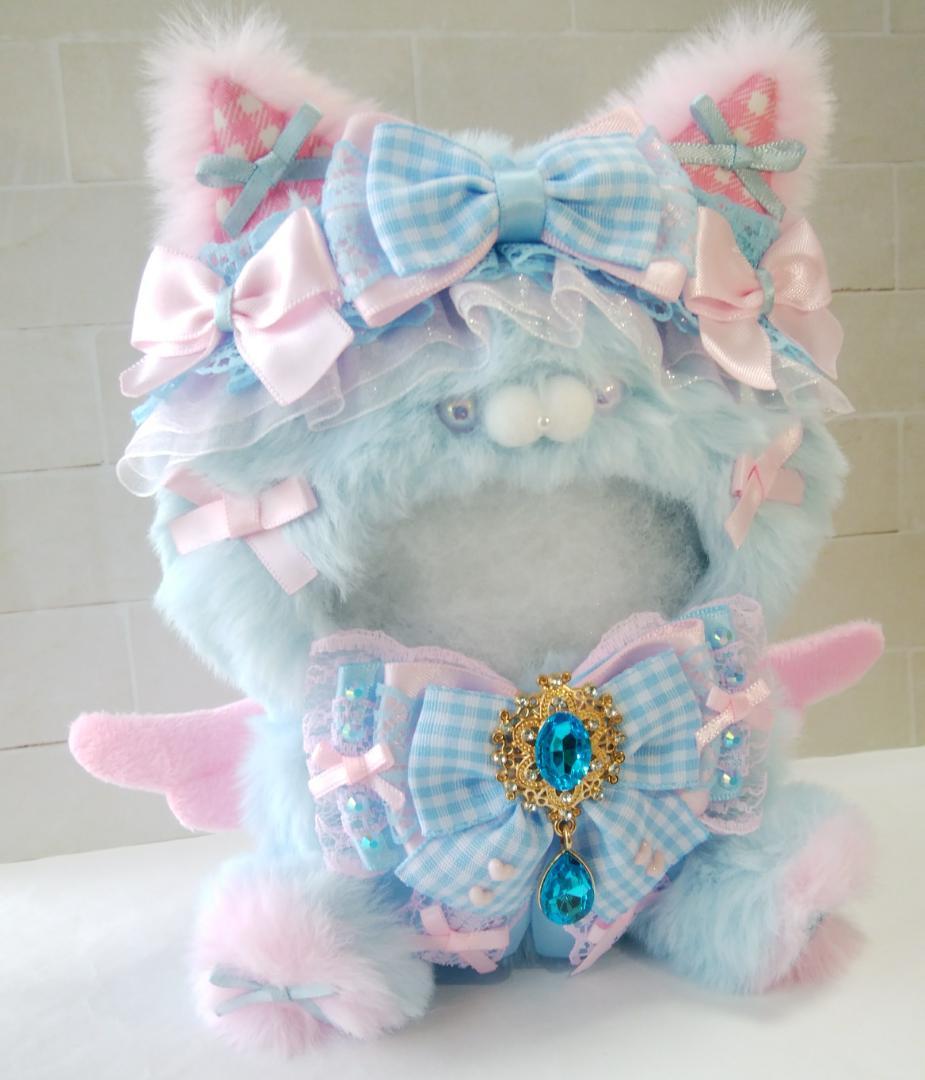 【781】ちびぐるみ　11cmサイズ　おすわり　ぬい服　着ぐるみ　ねこ