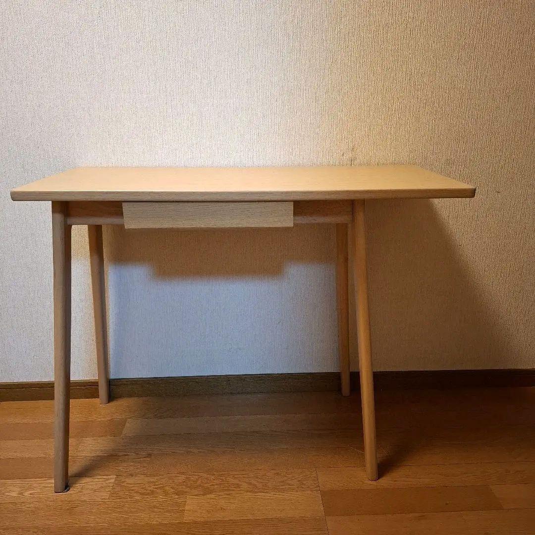 お一人様テーブル　ナチュラル木製テーブル 引き出し付き　パソコンデスク　机