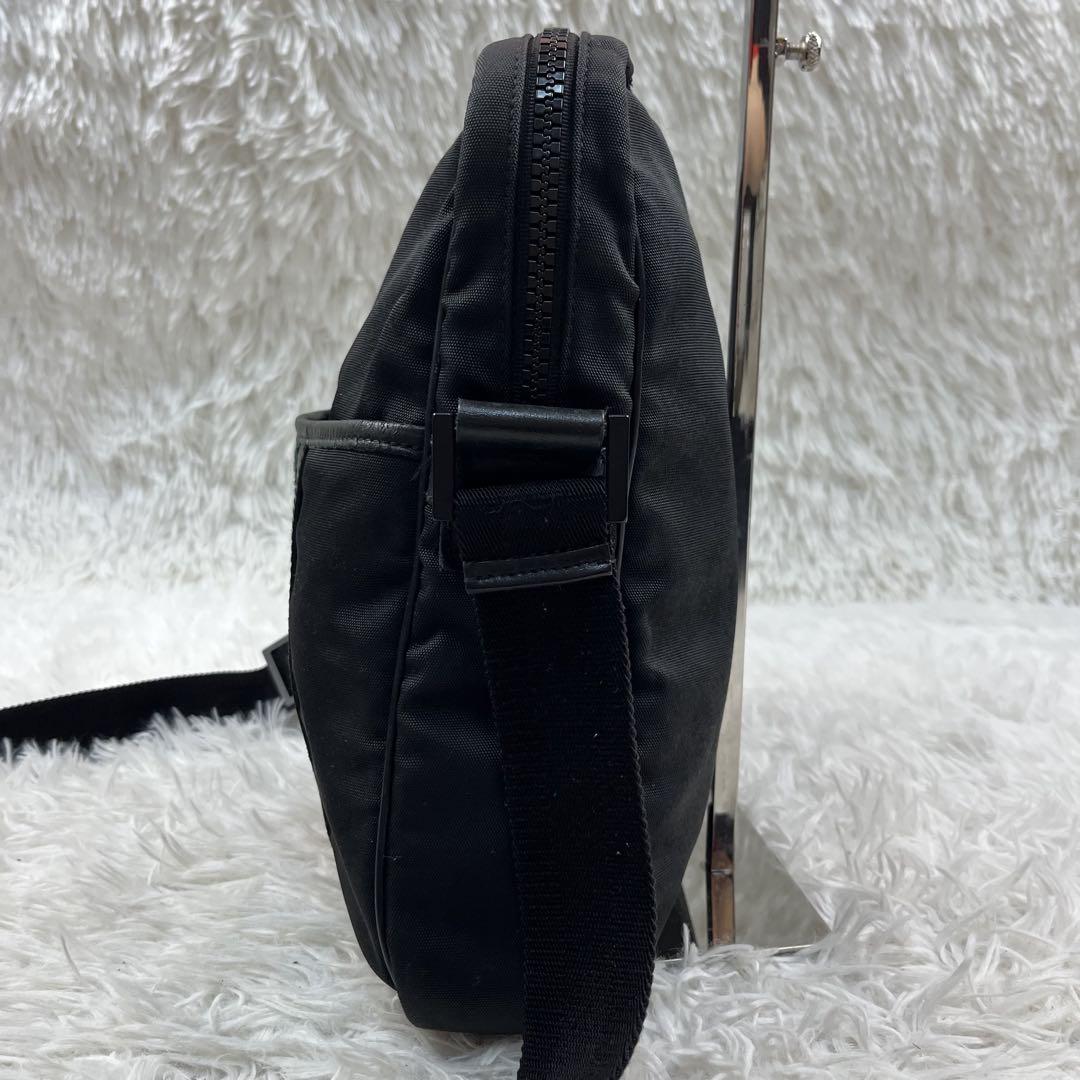 GUCCI ショルダーバッグ シェリーライン レザー キャンバス 黒