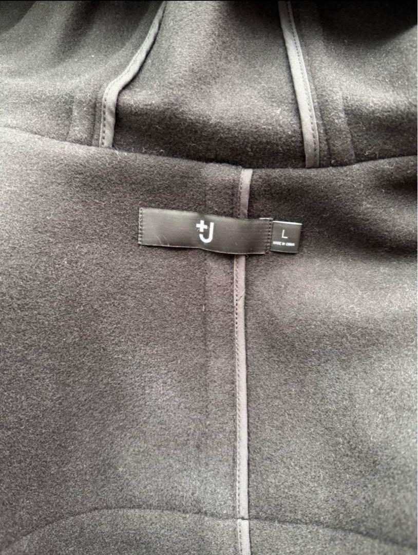 000UNIQLO +J/ウールオーバーサイズダッフルコート L 黒
