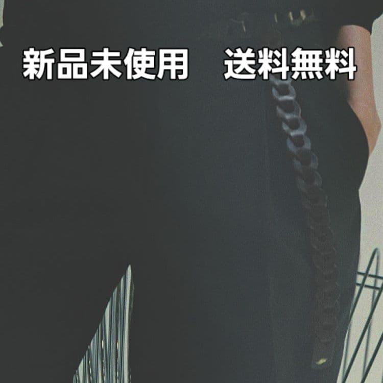 Llife ライフ LEATHER CHAIN BELT COAL BLACKLIDNM