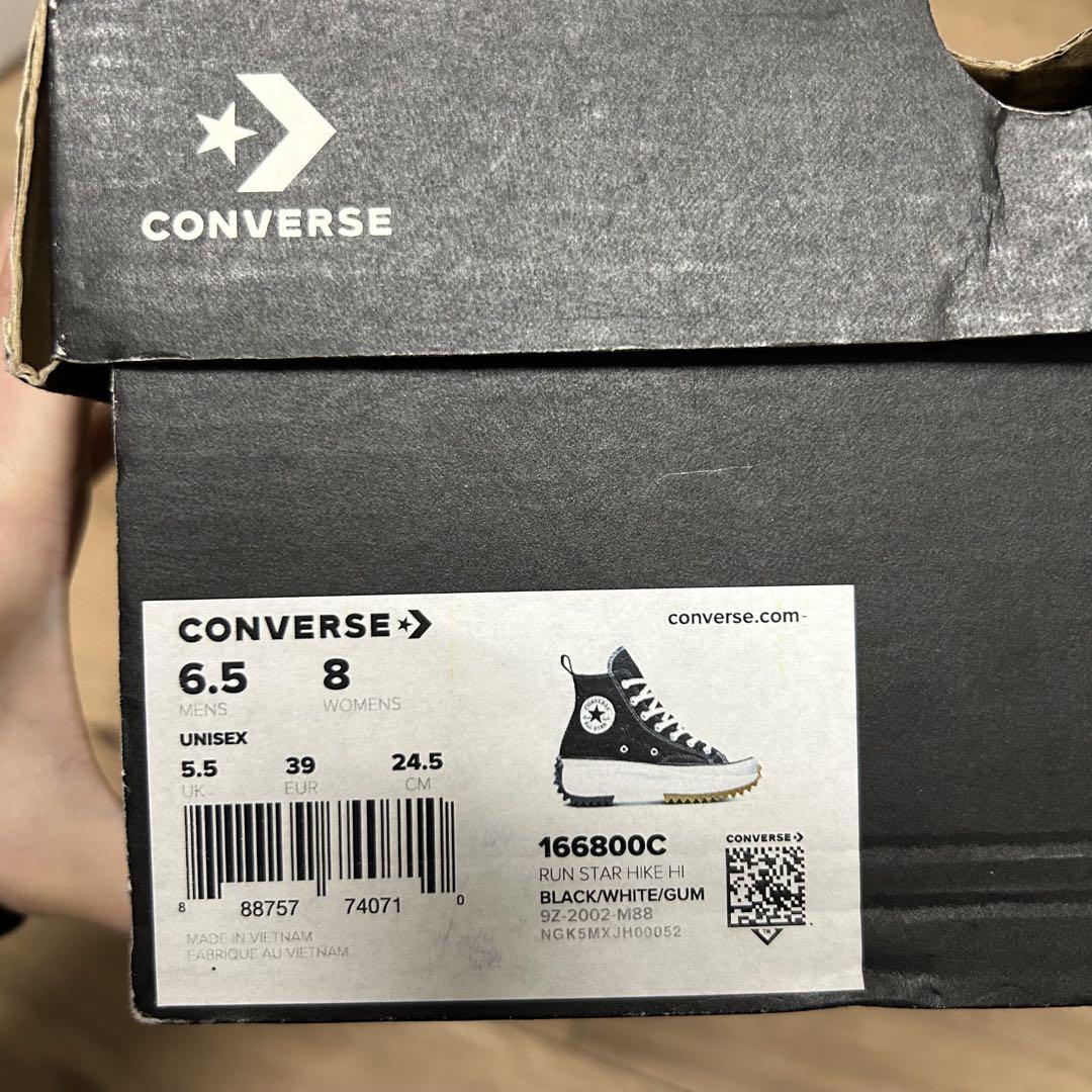 黒 Converse コンバース ランスター ハイク ハイ 24.5cm 厚底