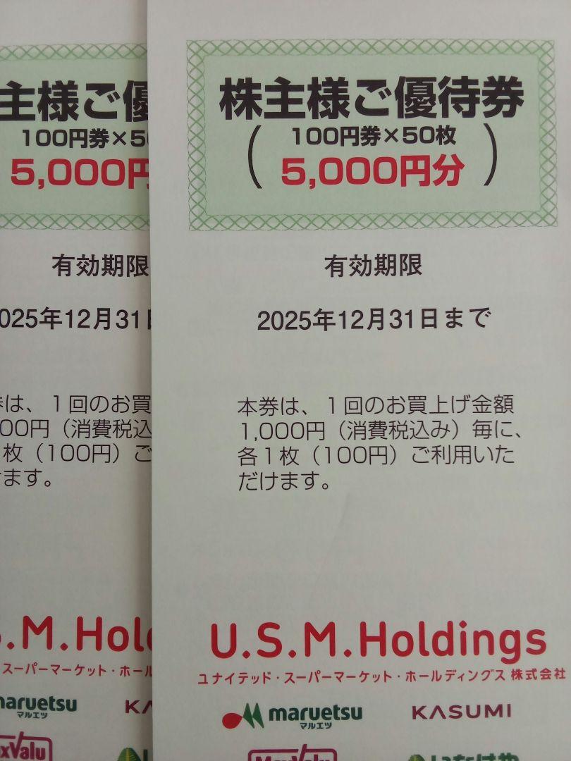 2025.12.31まで　USMH　株主優待券　10000円分