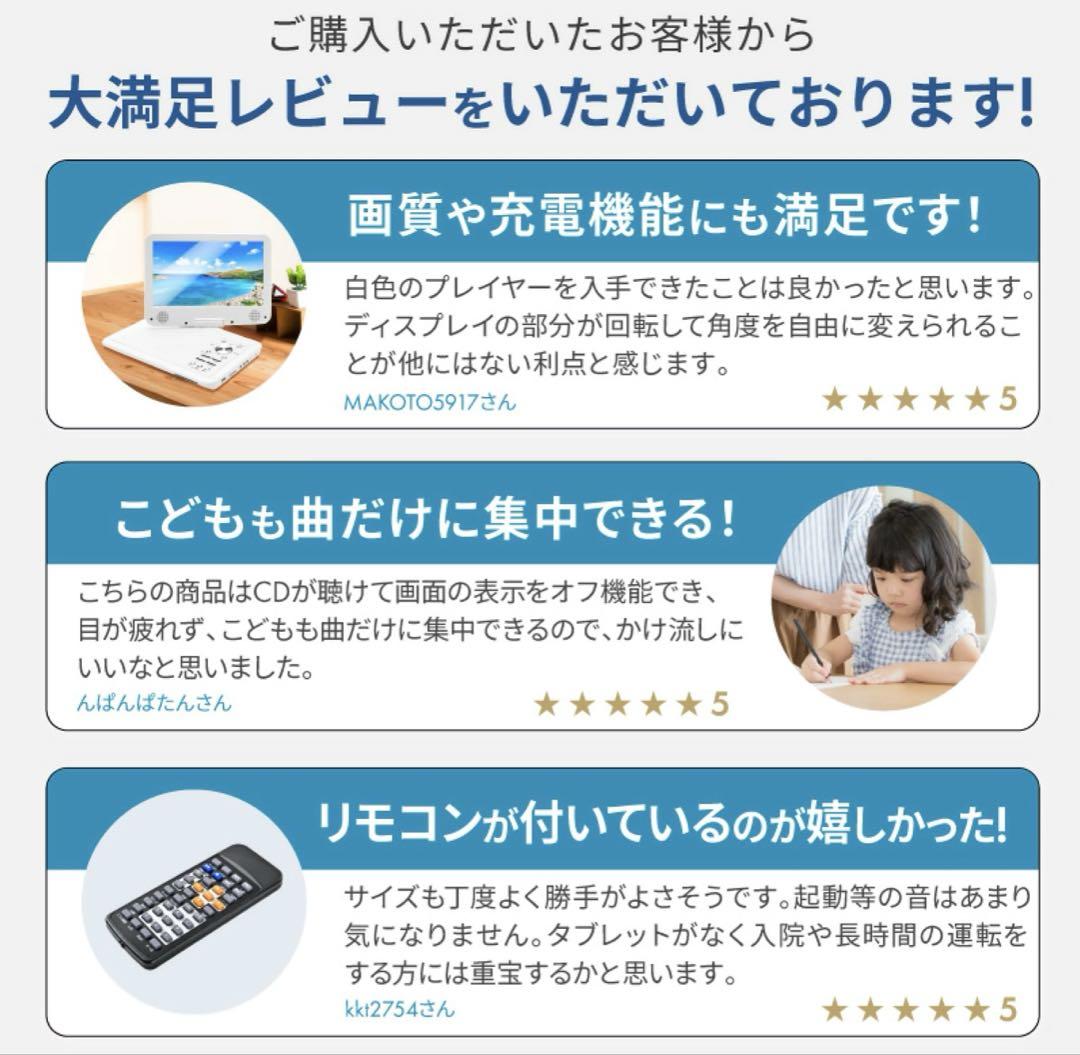 ポータブルDVDプレーヤー 10.1インチ 180度回転