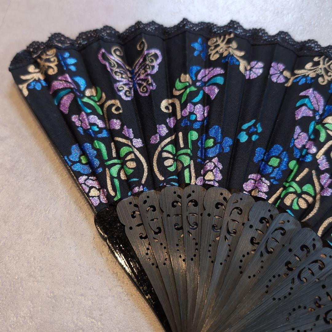 新品未使用タグ付☆アナスイANNA SUI小花刺繍ウールベレー帽 ANNA SUI アナスイ 扇子 花柄 蝶 刺繍 黒 ケース付き - メルカリ