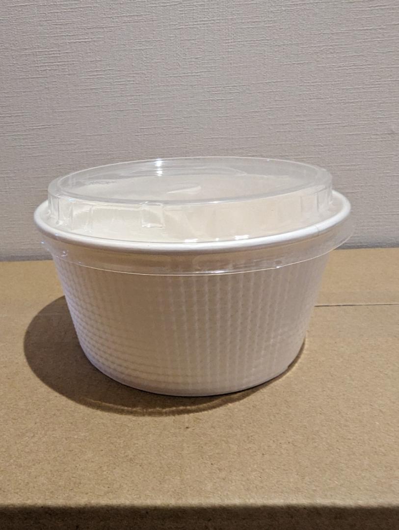断熱性エンボス紙容器 食品向け容器 SMP-565E-2 本体＋フタセット
