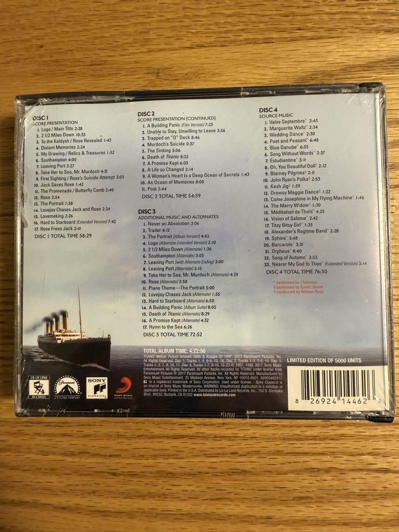 【新品（ケース割れ、新ケース有）・輸入盤】タイタニック 劇場公開20周年記念盤