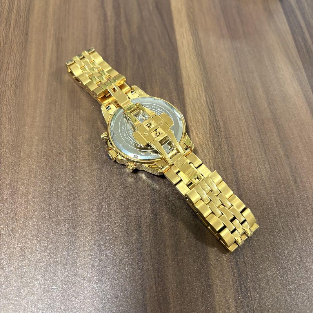 VERSACE ヴェルサーチ ゴールド 腕時計 メンズ 稼動品 クロノグラフ