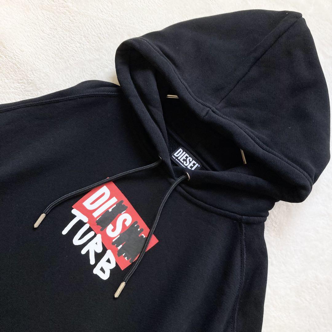 DIESEL ディーゼル パーカー ワンピース センターロゴ ブラック
