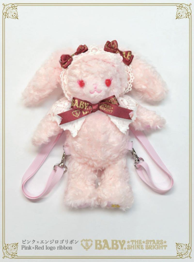 うさくみゃリュックミニミニ 限定色 ピンク エンジBABYリボン
