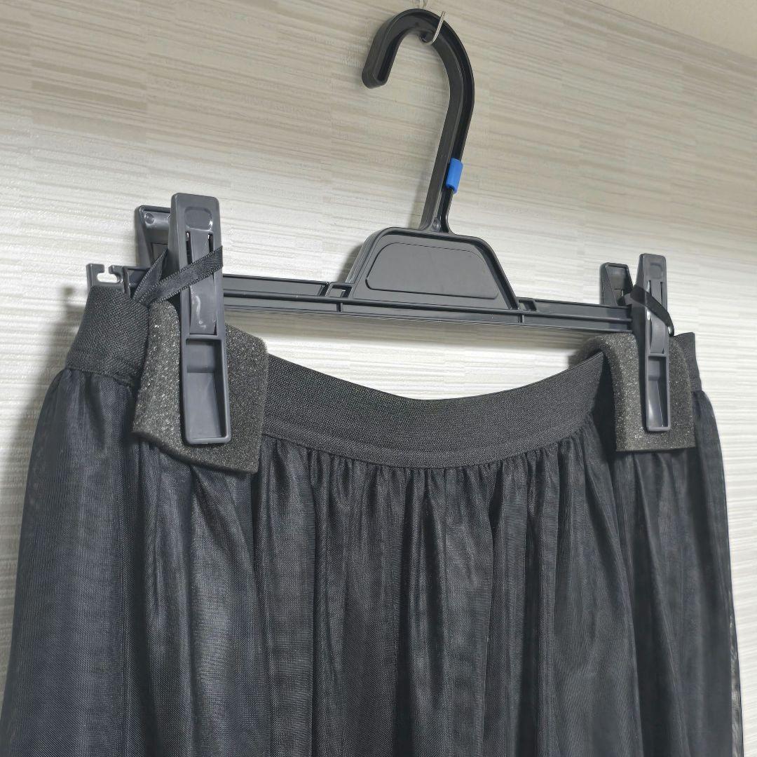 新品 23区【WEB限定/洗える】エアリーチュール スカート 44 ブラック系 新品 23区【WEB限定/洗える】エアリーチュール スカート 44 ブラック系