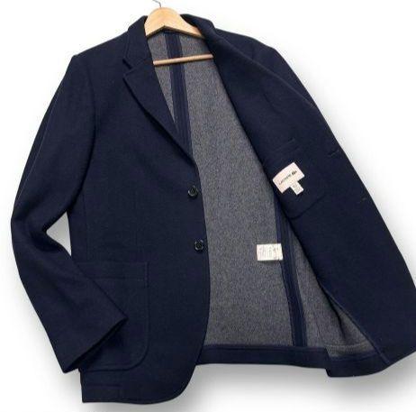 【極美品】LACOSTE ラコステ テーラードジャケット 紺ブレ 胸ロゴ ウール