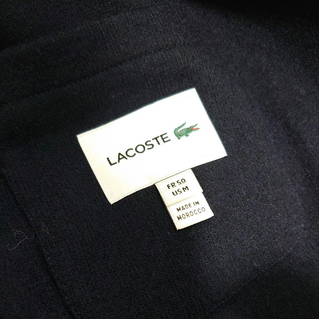 【極美品】LACOSTE ラコステ テーラードジャケット 紺ブレ 胸ロゴ ウール