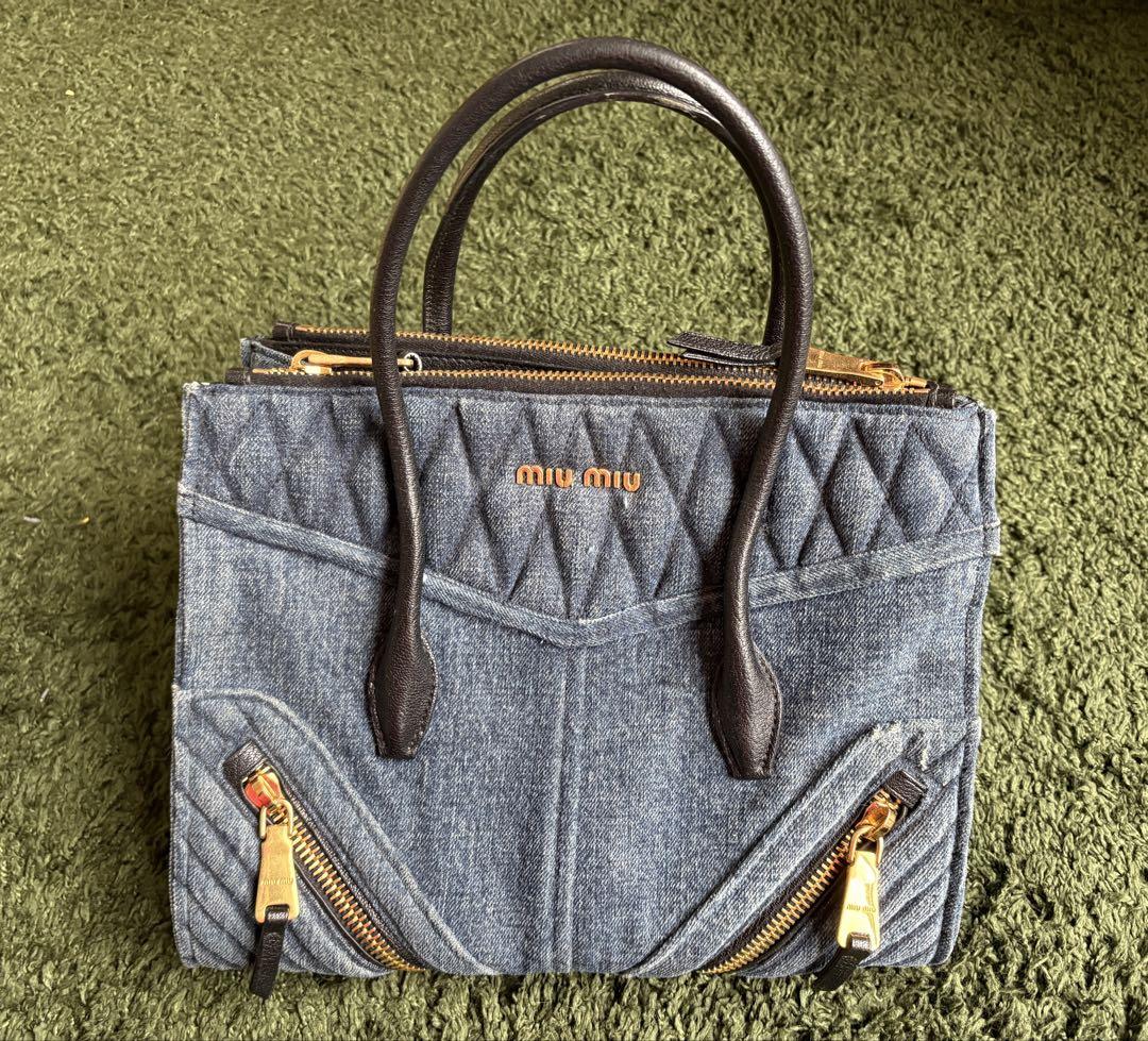 MIU MIU デニムキルティングバッグ miu miu デニム キルティング バッグ L