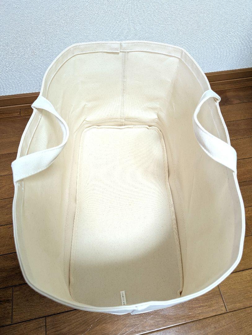2個無印良品 持ち手付帆布長方形バスケット・特大