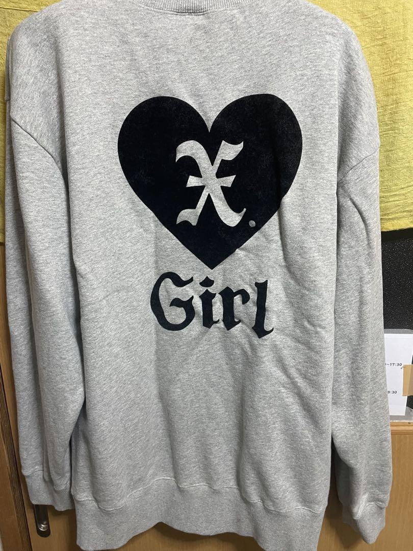 X-Girl グレー トレーナー ハートロゴ