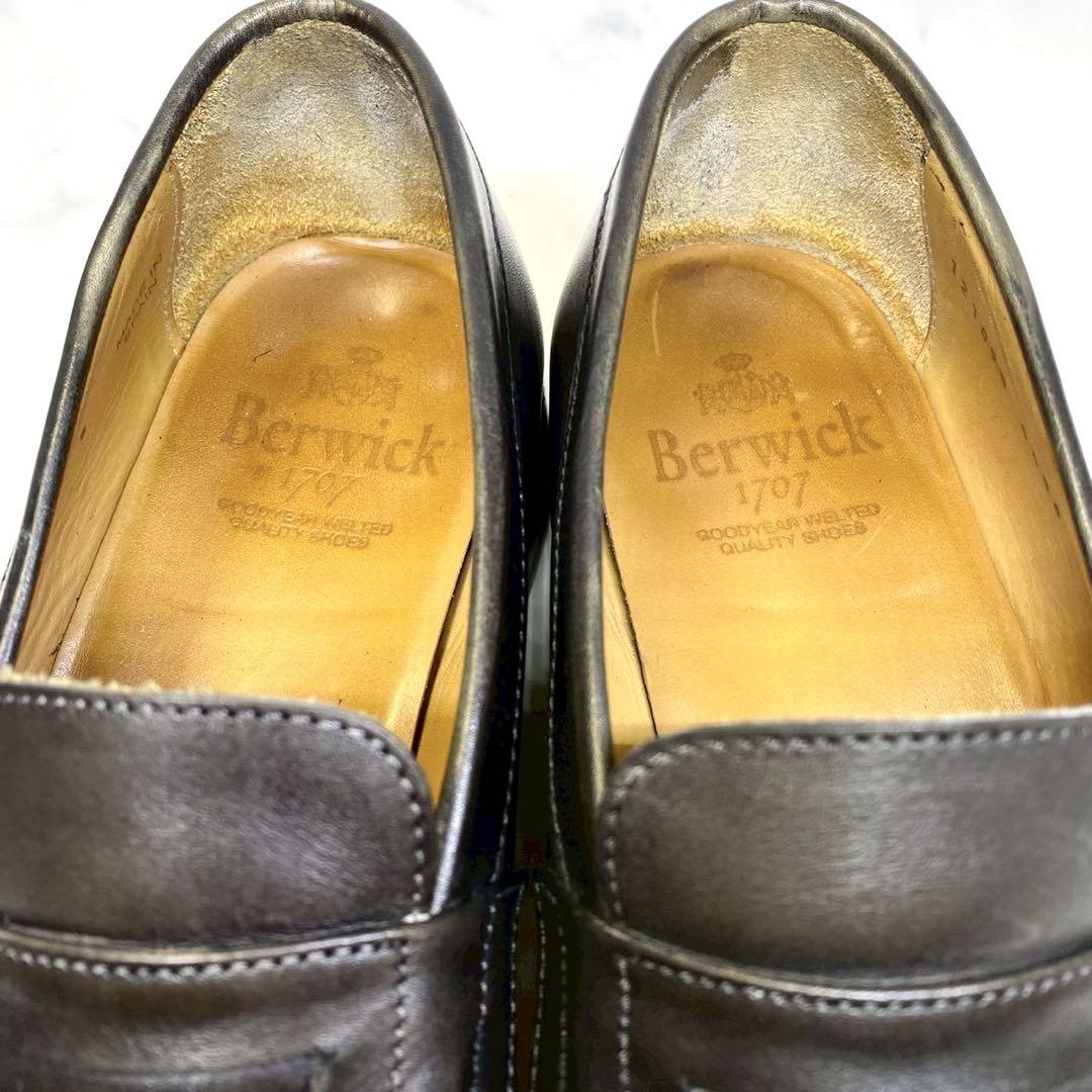 美品✨ Berwick コインローファー 4456 ダークグレー Y0855