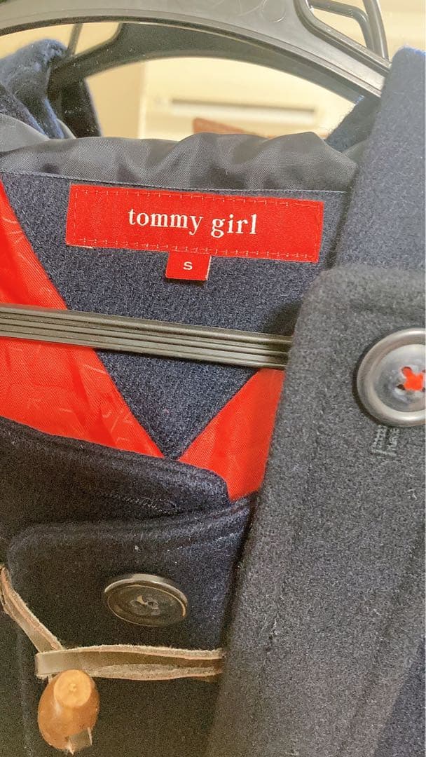 tommy girl 総裏地ネイビーダッフルコート S