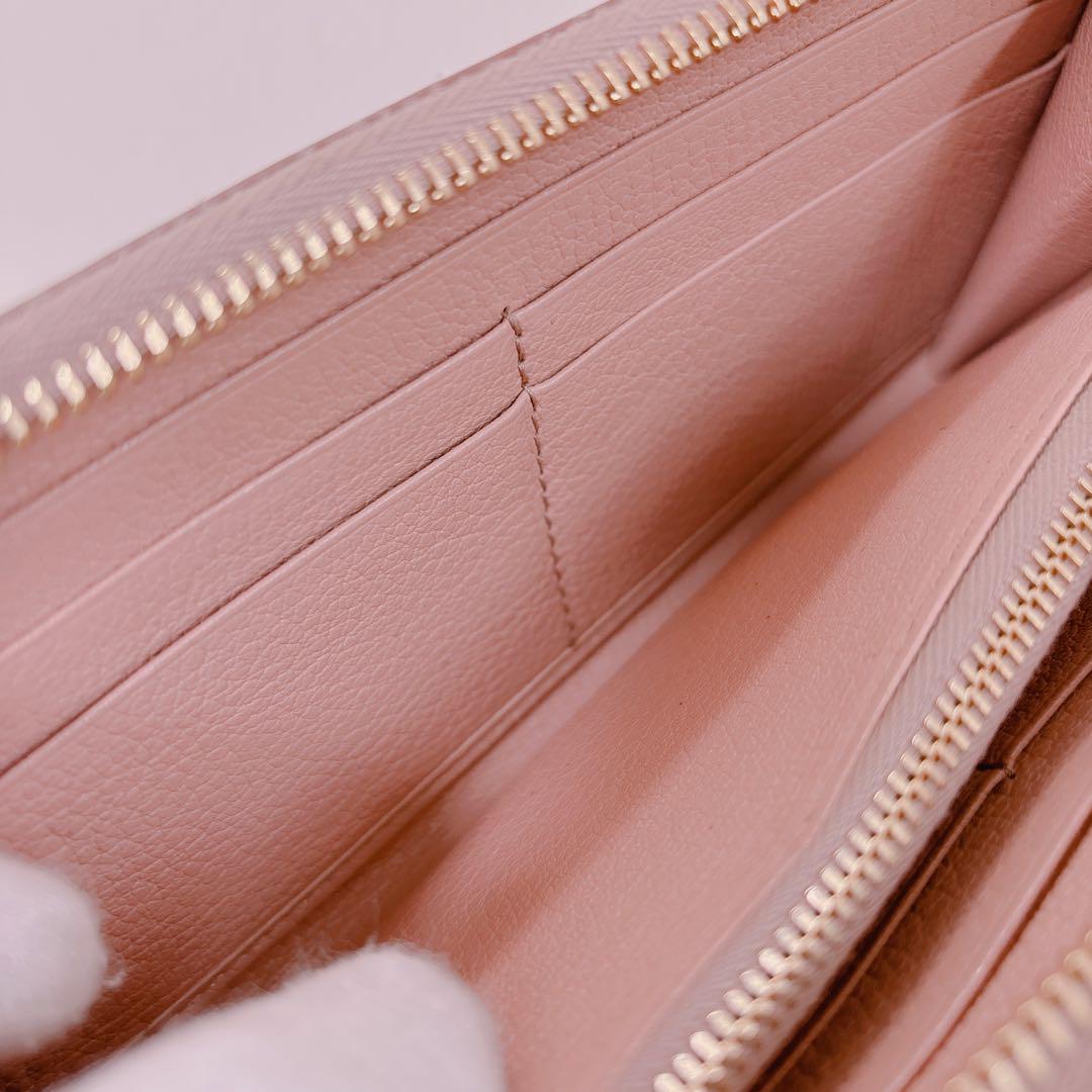 【 正規品美品 】miumiu リボン 長財布 マドラスレザー 財布 ピンク