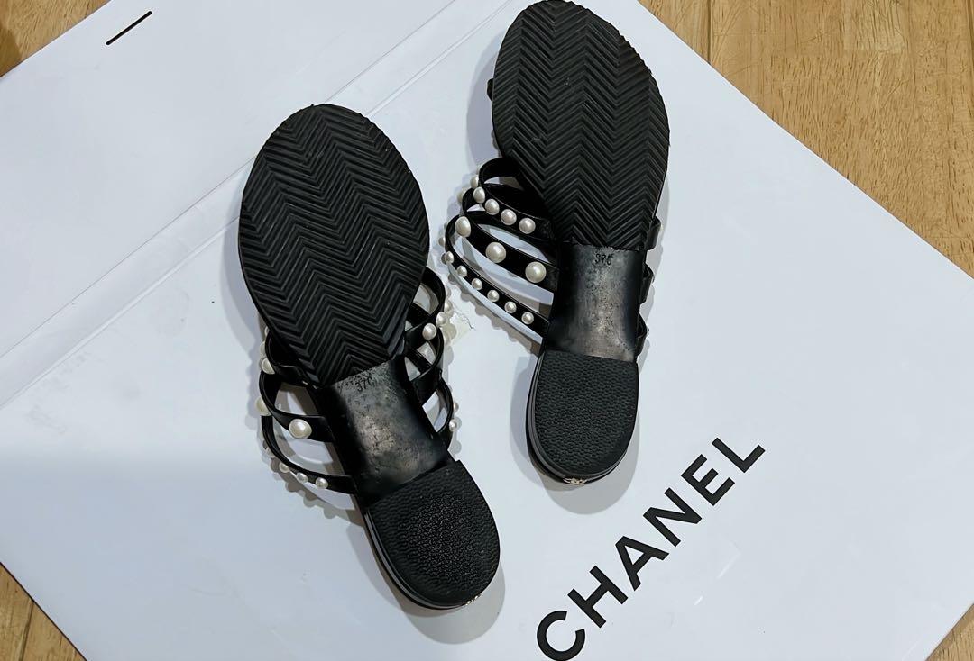【揺れるココマーク☆可愛い♡】CHANEL サンダル 可愛いすぎ❤︎CHANEL♡パールサンダル♡フラットシューズ