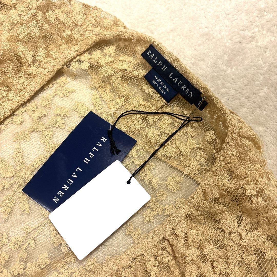 極美品⭐️ラルフローレン レースシャツ　花柄　ベージュ　サイズ調整可能　シースルー 極美品⭐️ラルフローレン レースシャツ 花柄 ベージュ サイズ