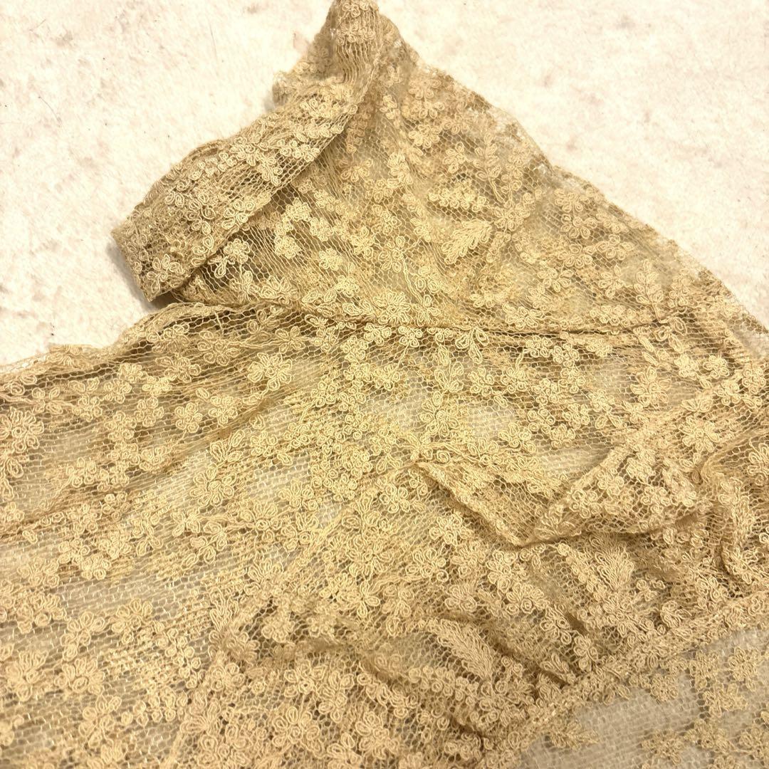 極美品⭐️ラルフローレン レースシャツ　花柄　ベージュ　サイズ調整可能　シースルー 極美品⭐️ラルフローレン レースシャツ 花柄 ベージュ サイズ