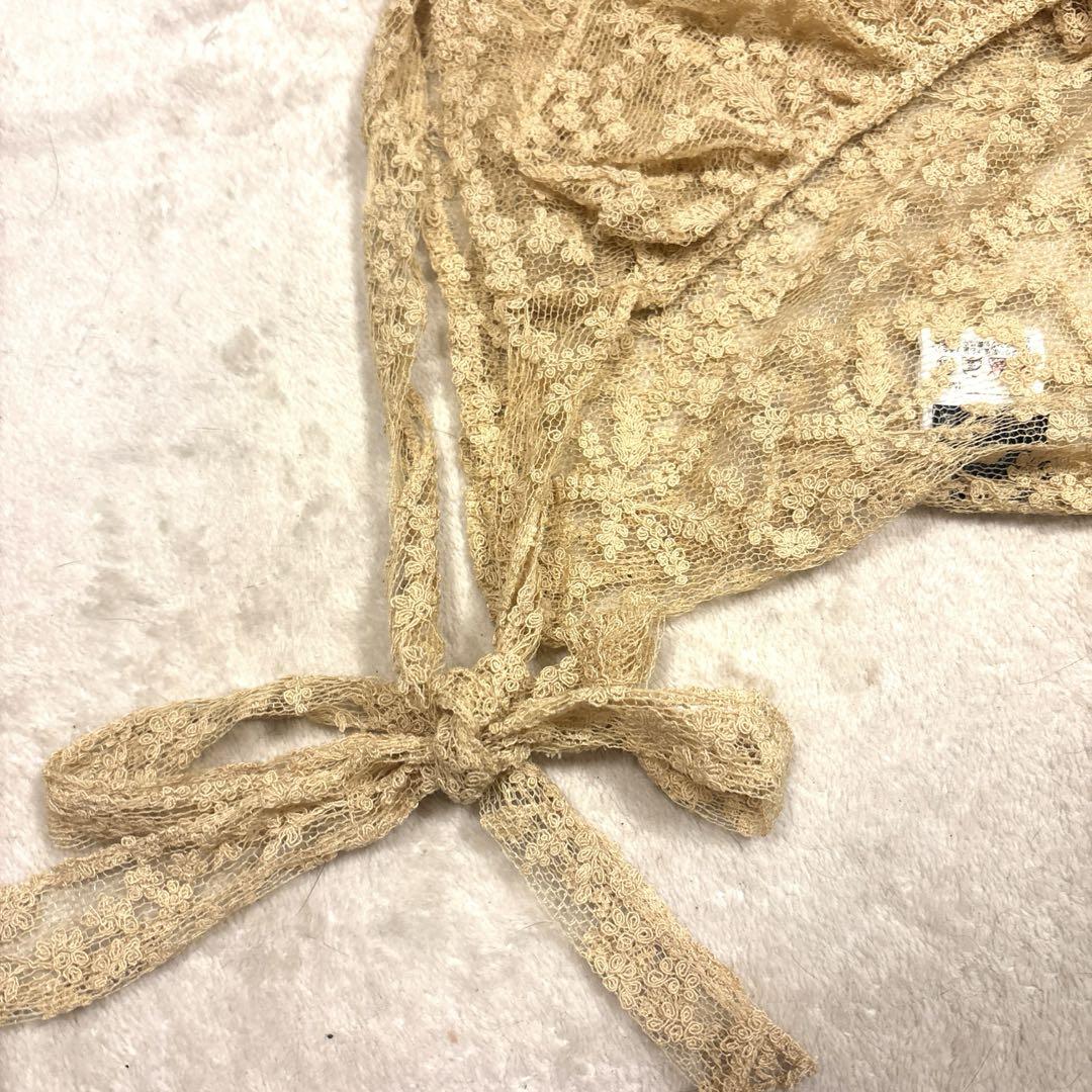 極美品⭐️ラルフローレン レースシャツ　花柄　ベージュ　サイズ調整可能　シースルー 極美品⭐️ラルフローレン レースシャツ 花柄 ベージュ サイズ