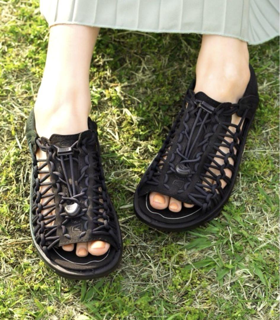 KEEN✿UNEEK Ⅱ OT オープントゥ　ユニーク　ブラック　25
