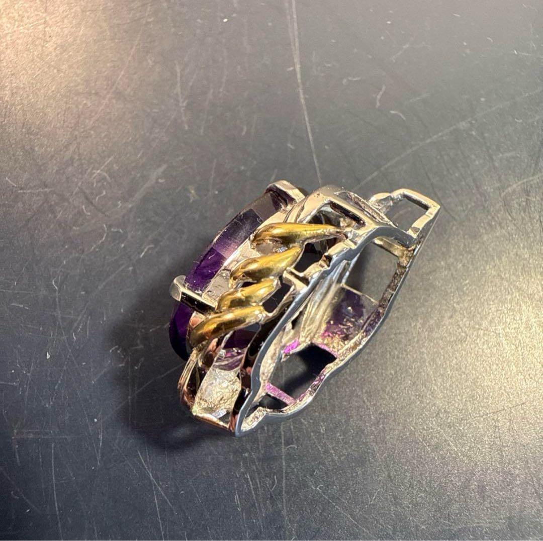 アメジスト シルバー K18 ダイヤモンド ペンダント トップ 最終値下げ アメジスト シルバー K18 ダイヤモンド ペンダント トップ 最終値下げ