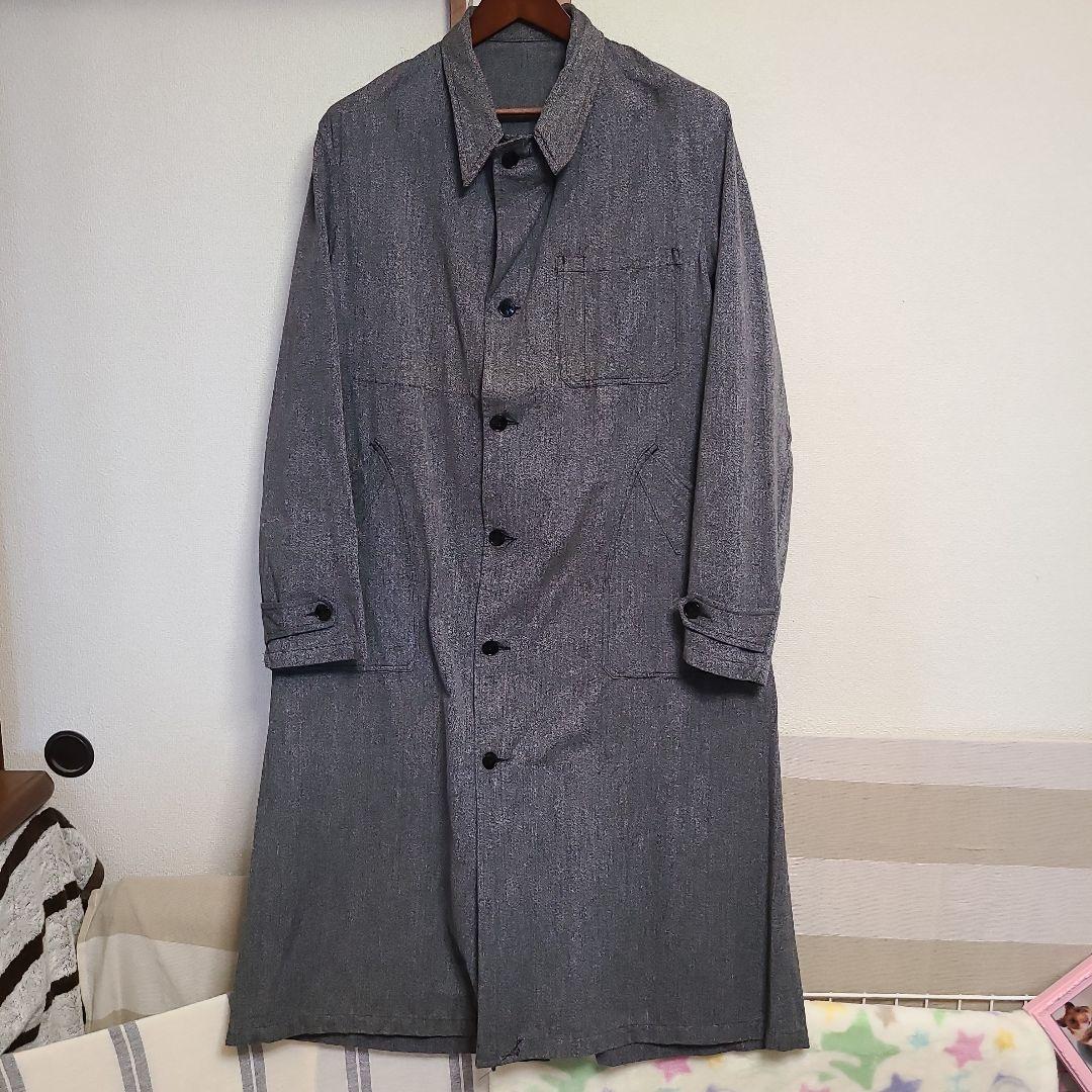 ヴィンテージ　50s ユーロ　フレンチワーク　ブラックシャンブレーコート