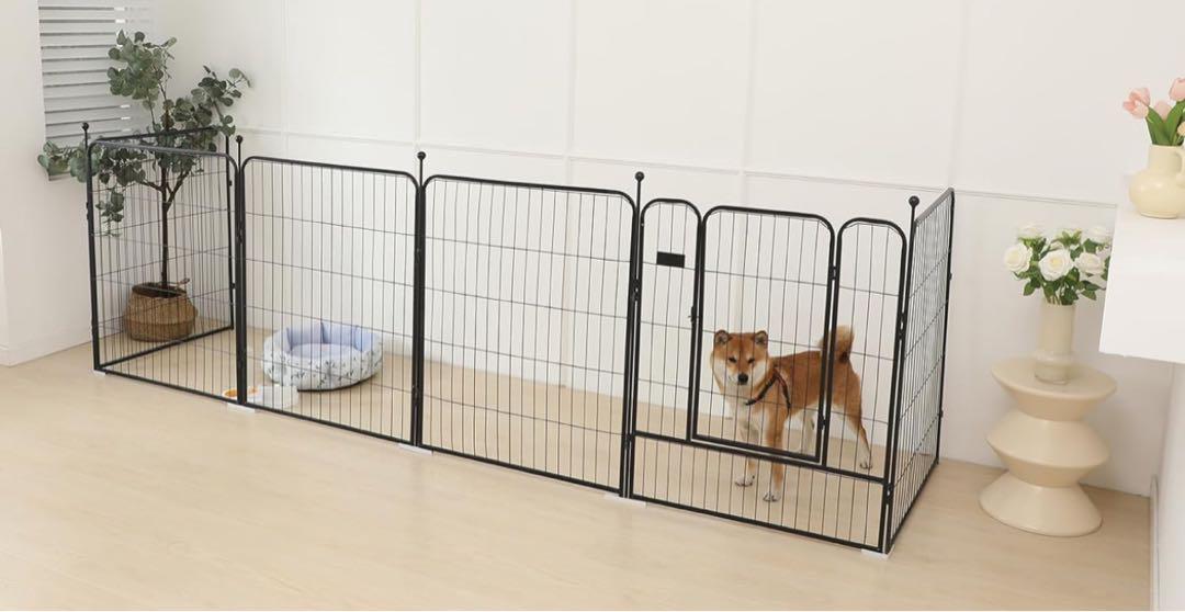 サークル 犬 ケージ ペットフェンス ペットサークル ブラック 高さ80cm