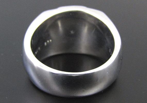 [新品]SV925 ダイヤモンド クロス 印台 メンズ リング