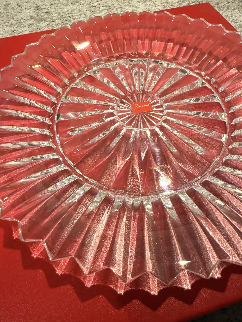 Baccarat バカラ　クリスタルトレイ　お皿　大皿　波型