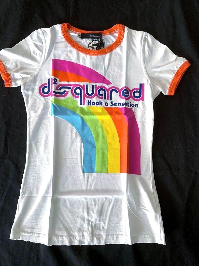 新品 DSQURED2 ディースクエアード ロゴプリントTシャツ XS ホワイト