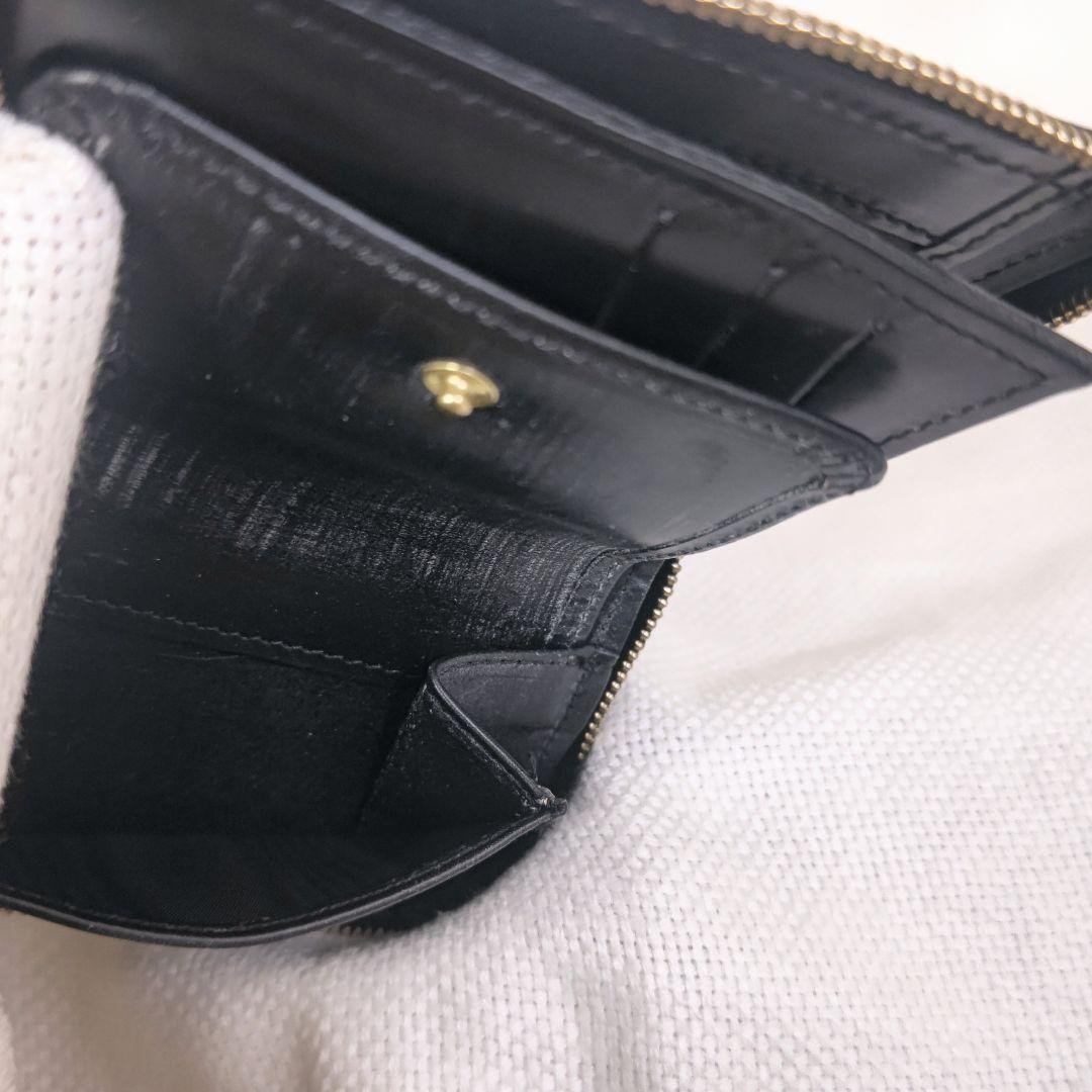 グレンロイヤルGLENブライドルレザースモールジップ財布ウォレット黒