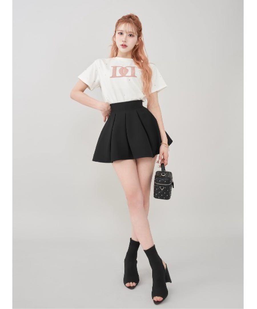 新品タグつき ダーリッチ キルティングアップリケビジューTシャツ ホワイト