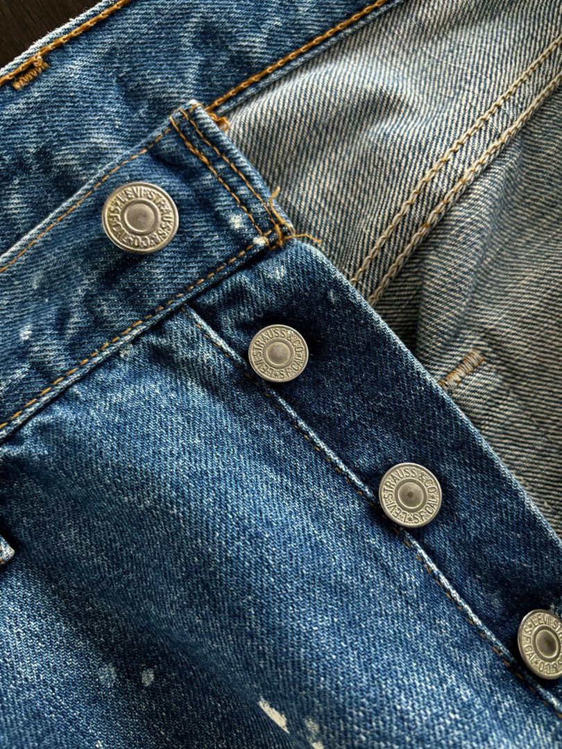Levis/00s USA製501 グランジデニム ペイント リペア跡 W30