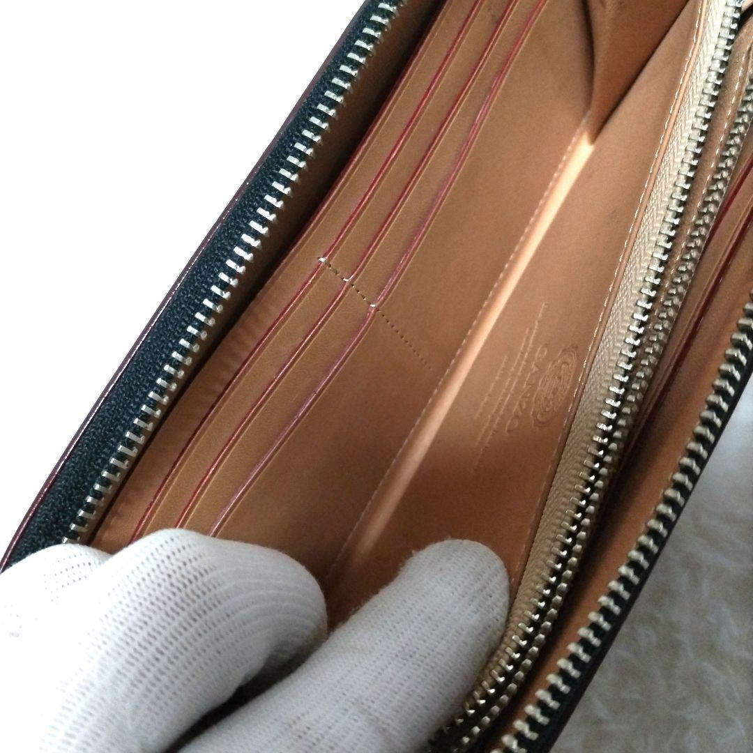 GANZO ガンゾ コードバン 馬革 レザー ラウンドファスナー長財布 黒